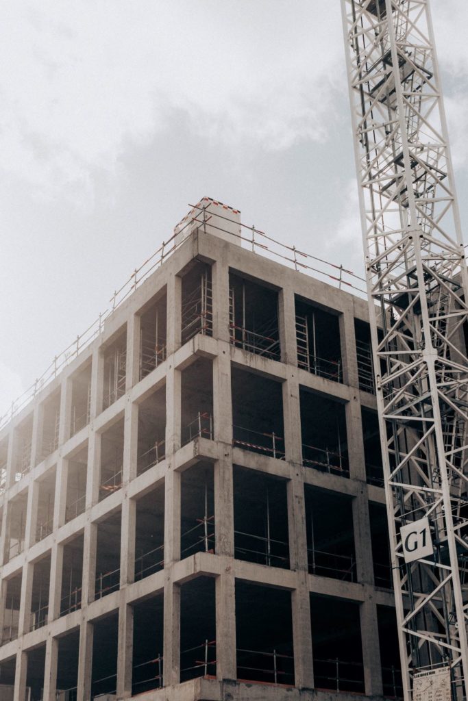 Photo of building under construction.